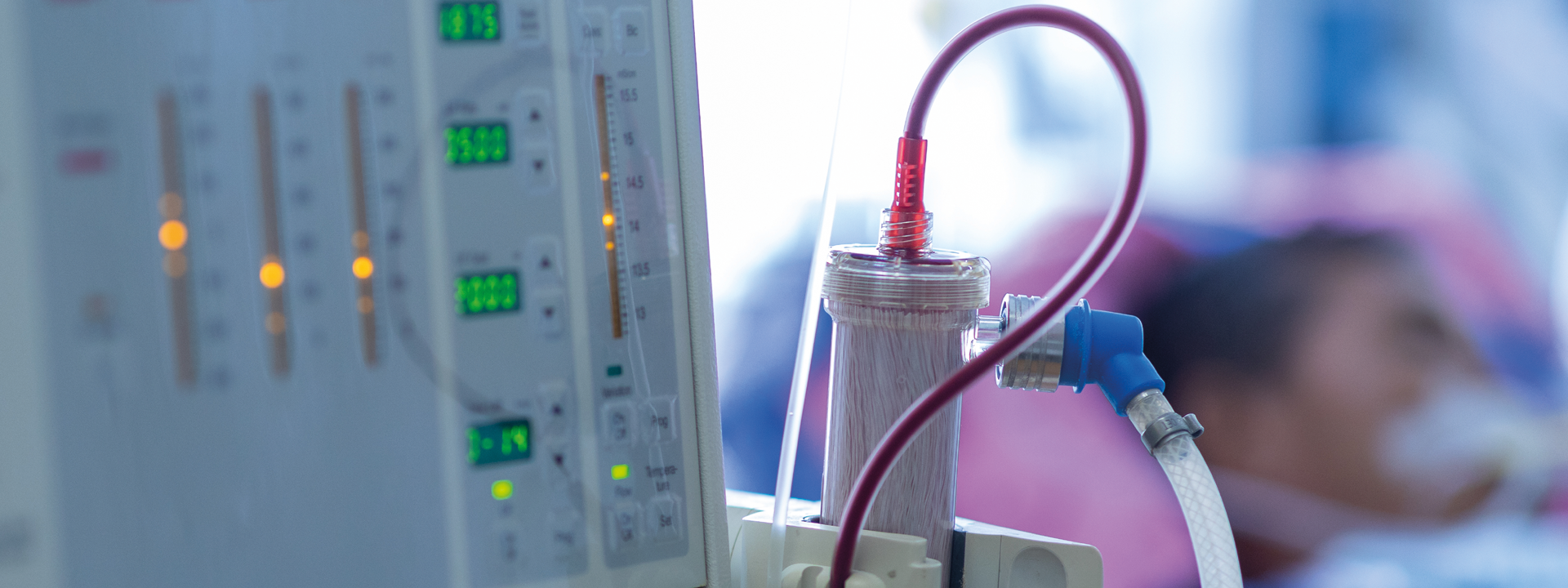 Dialysis patient in hospital bed