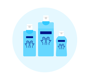 Graphic range of three Sterillium® packshots in different sizes