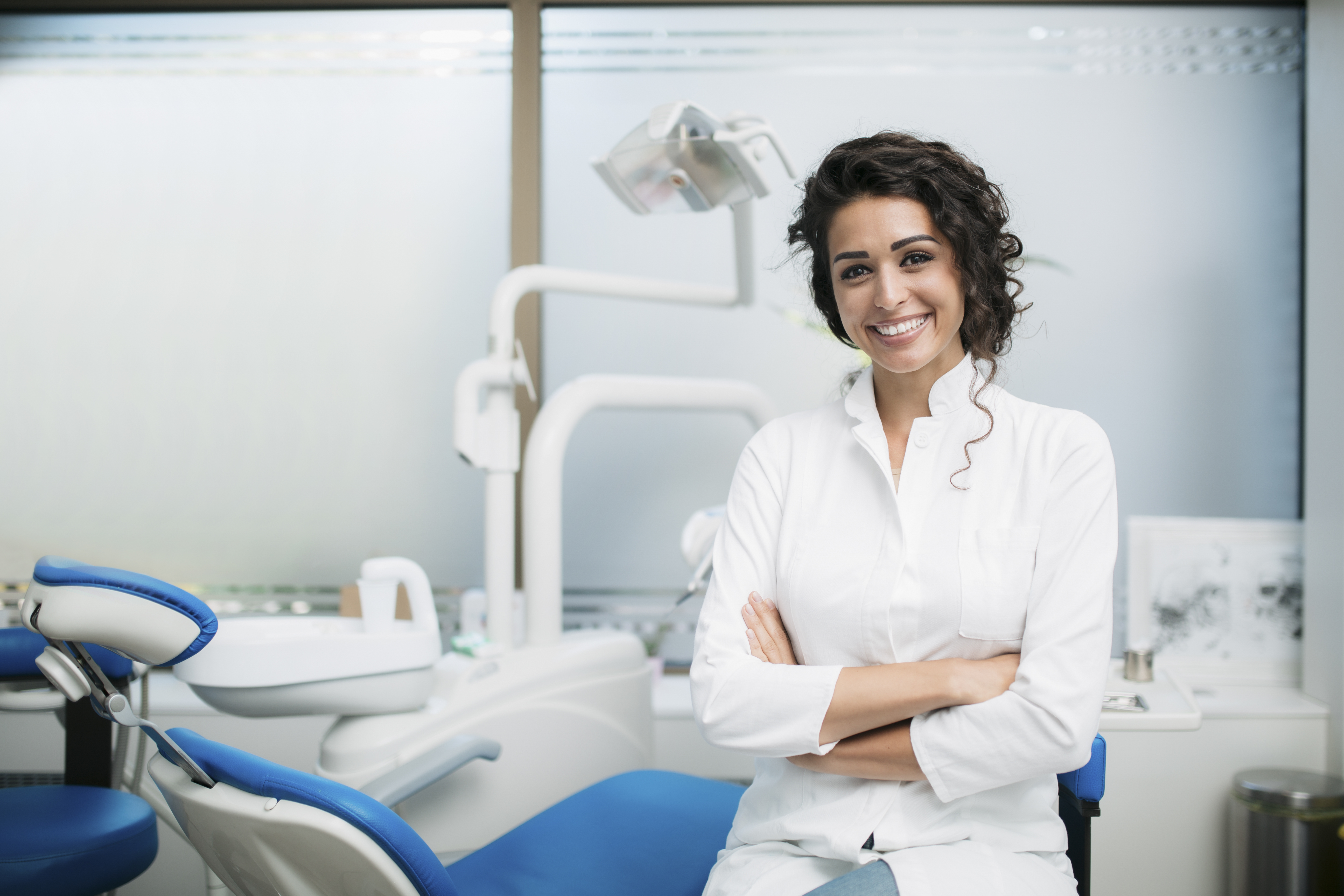 Portrait of a caucasian female dentist in her office