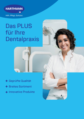 Salesfolder mit dem HARTMANN-Produktportfolio für die Hygiene in der Zahnarztpraxis