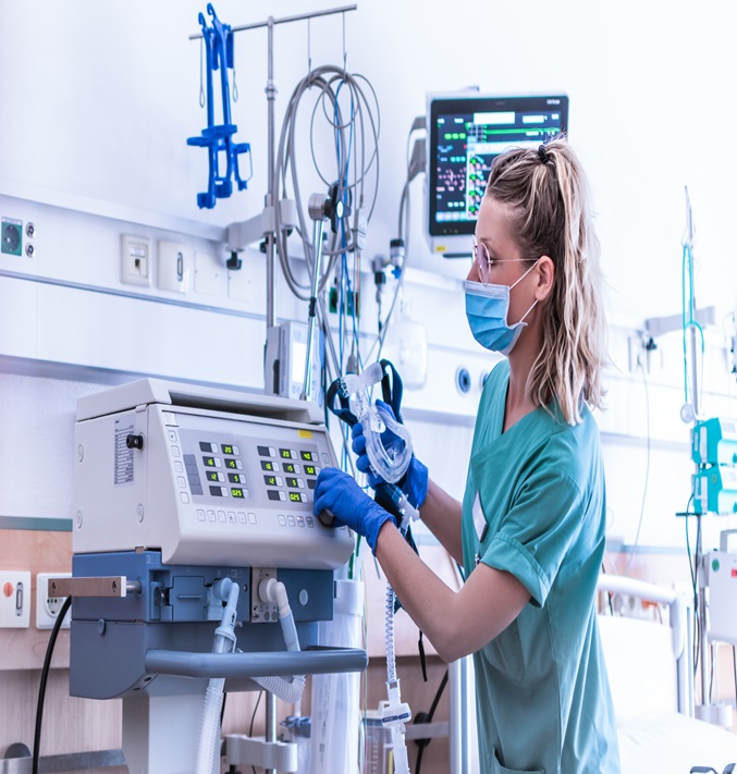 Female nurse working in a hospital