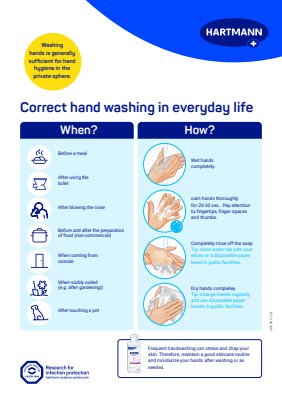 Infographic Poster Correct hand washing in everyday life EN