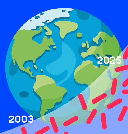 Illustration of a world and pathogens