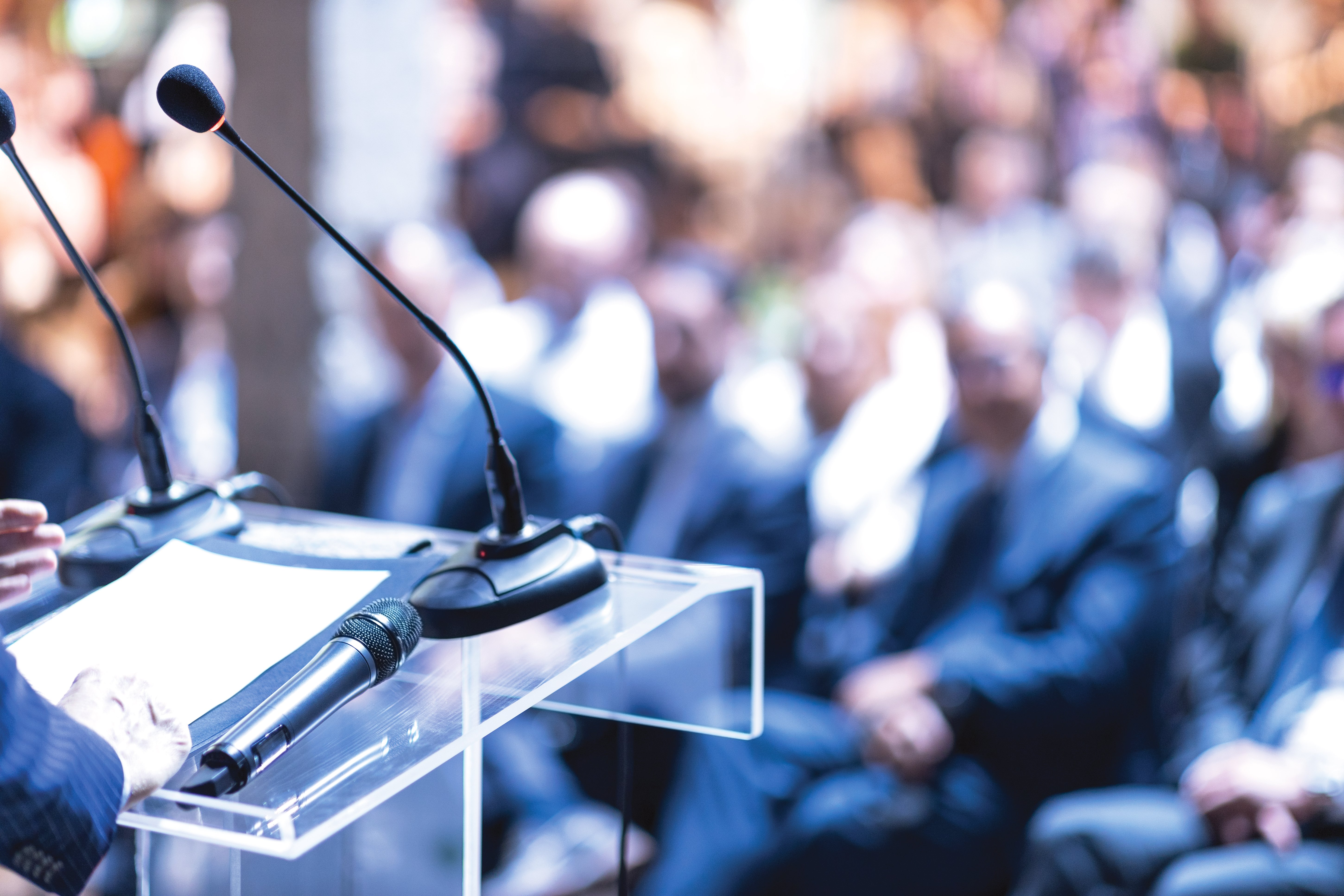Speaker at a business conference