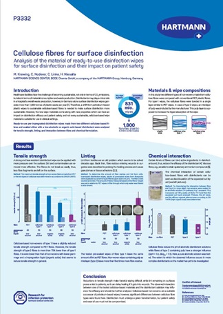Poster showing analysis of the material of ready-to-use disinfection wipes for surface disinfection and their impact on patient safety