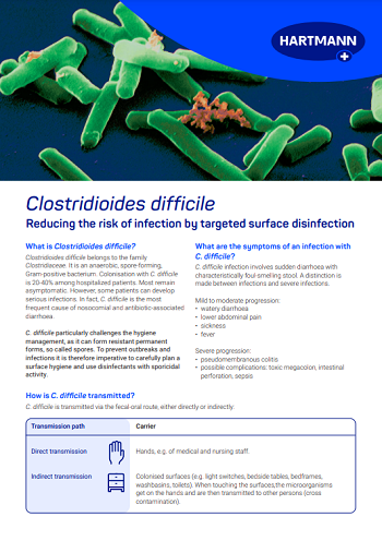 Hygiene measures in case of Clostridioides difficile